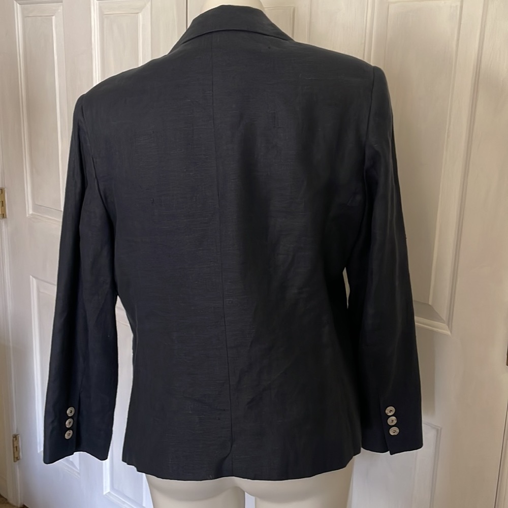Navy Blue Linen Jacket - Picture 5 of 5
